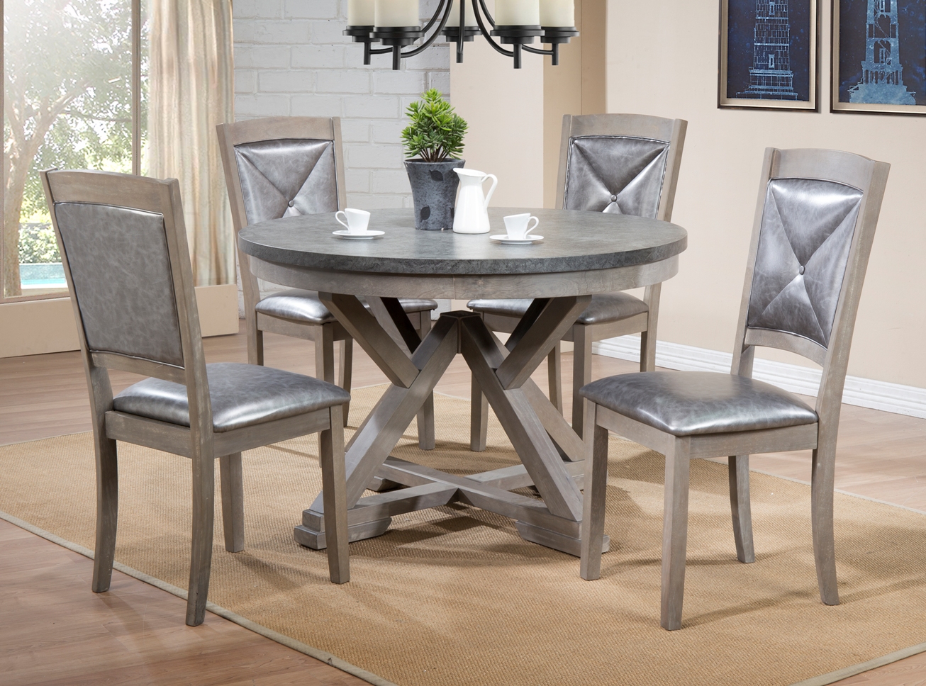 Brandy Dining Table With 4 Chairs Set Furniture Distribution Center