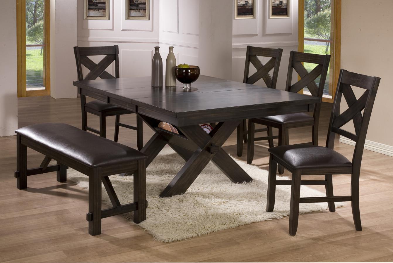 dining table and four chairs