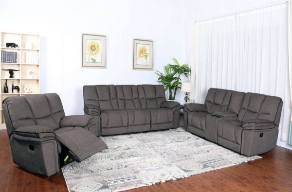Madrid Leather Gel Reclining Sofa Loveseat Chair Set Furniture Distribution Center - Gray Reclining Sofa And Loveseat Set