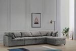 LIMA FABRIC SECTIONAL SOFA AND OTTOMAN SET (NEW)
