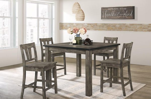 Cecilia Rustic Gray 5 piece Dining Set (NEW)